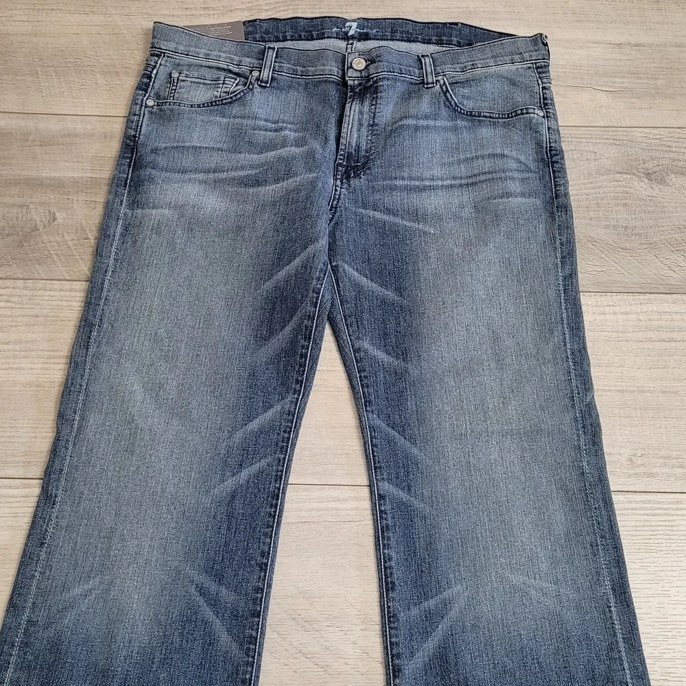 👖NWT 7 For All Mankind Jeans Men 40x30 Medium Wash w/Fade Bootcut Western Rodeo